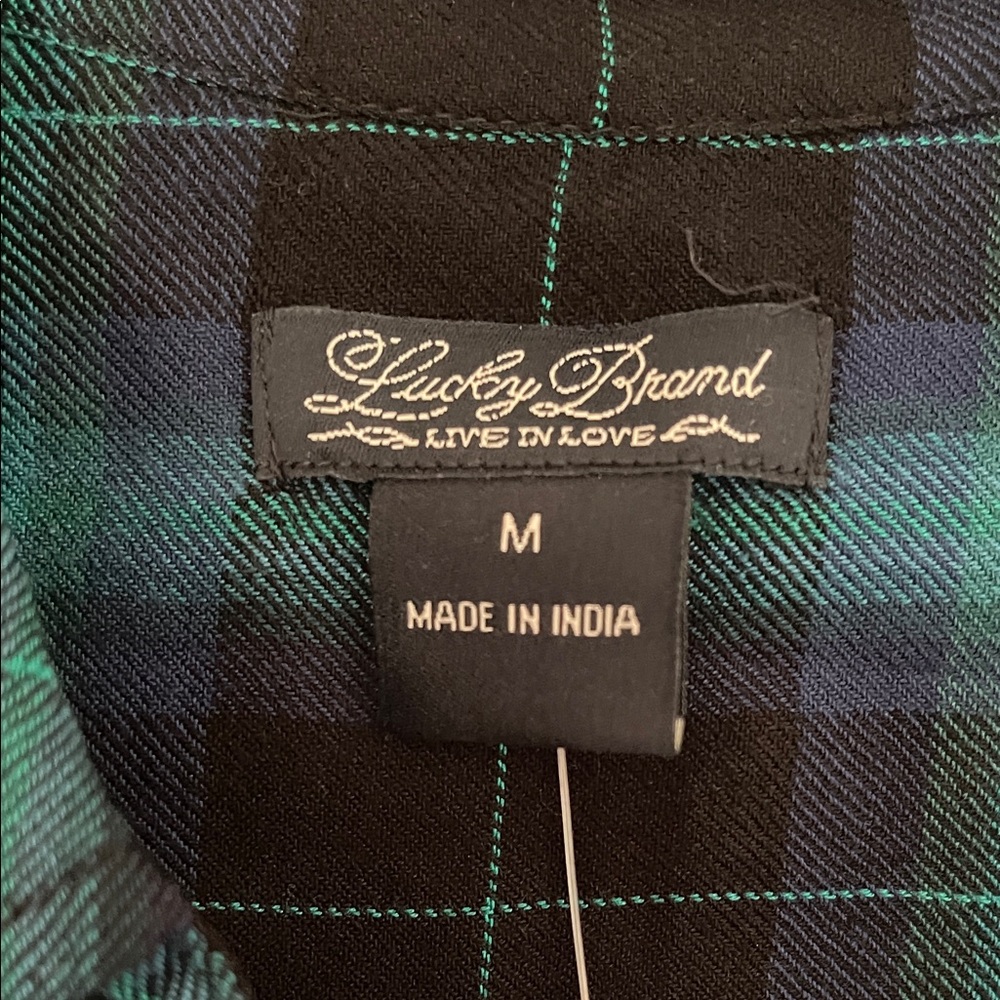 Lucky Brand Black, Blue and Green Plaid Button Down Shirt - Picture 2 of 7